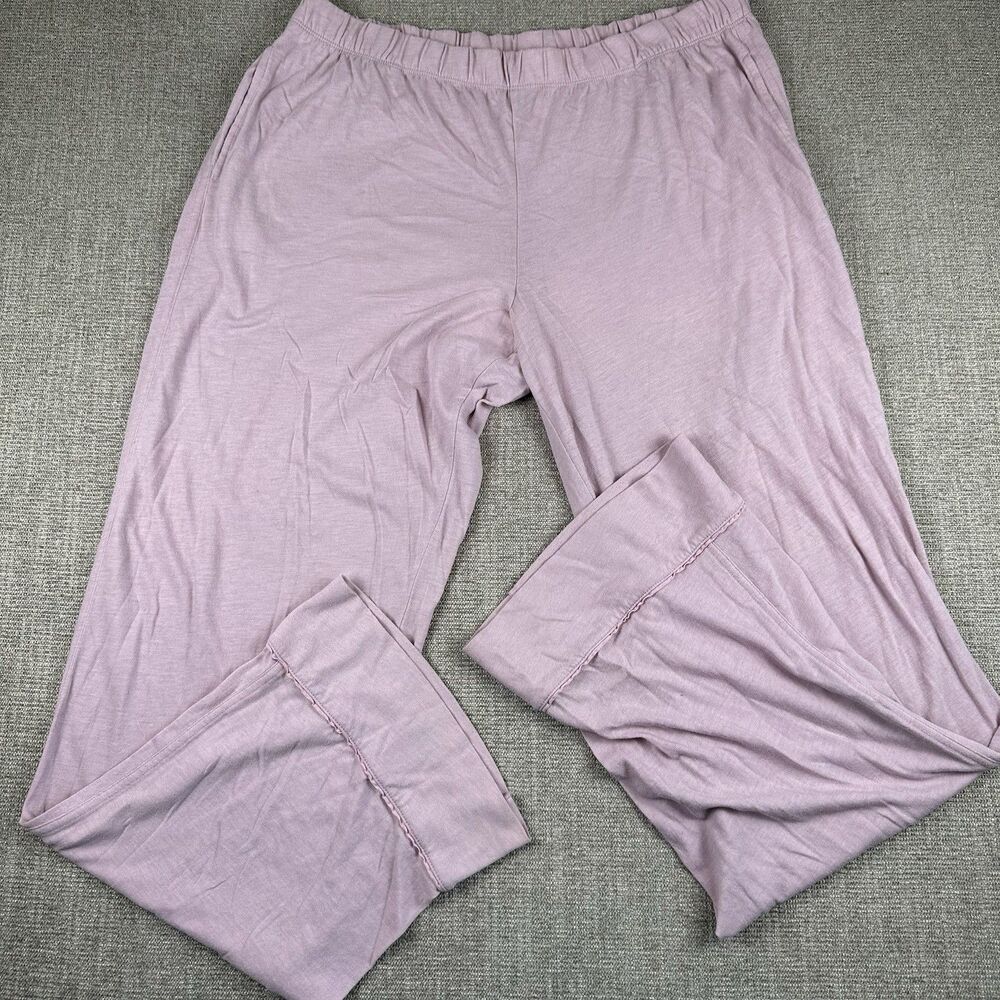 Victoria's Secret Lavender Yoga Sleepwear Pajama Pants L Lettuce Ruffle